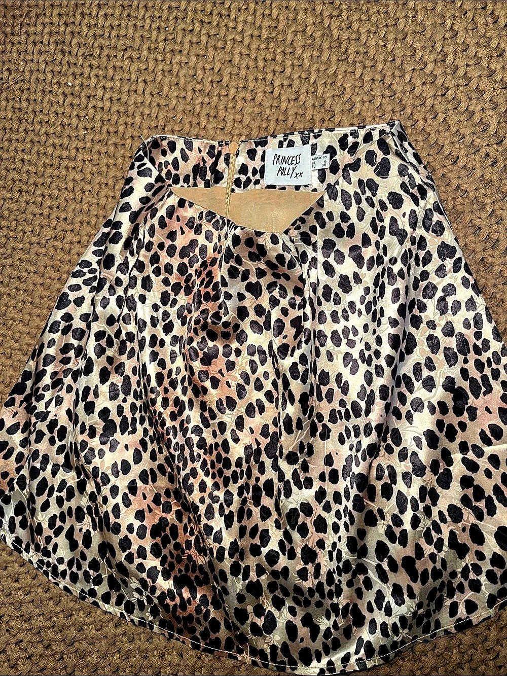 Y2K inspired Princess Polly Leopard Print Mini Skirt Size 6